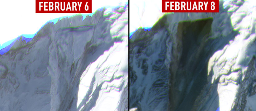 चमोली में हिमस्खलन से हुई तबाही का रास्ता दिखाती हैं सेटेलाइट से मिली तस्वीरें