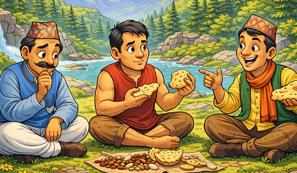 एक रोटी, तीन मुसाफ़िर : लोभ से सीख तक की लोक कथा