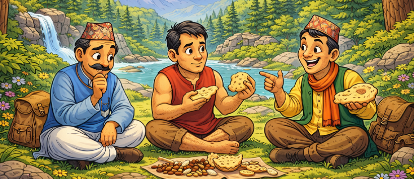 एक रोटी, तीन मुसाफ़िर : लोभ से सीख तक की लोक कथा